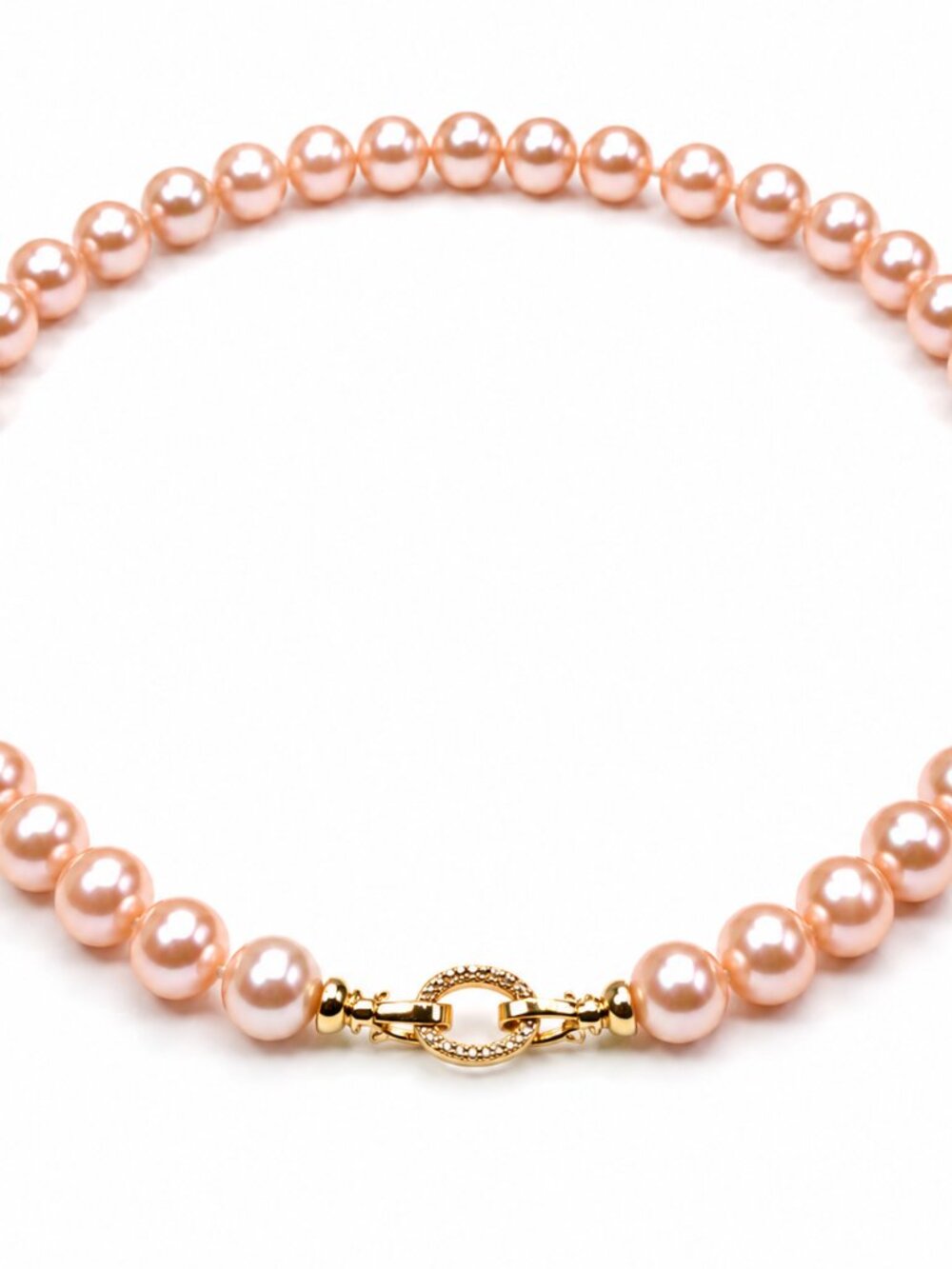 Pearl-23--AAAA Pink Freshwater Pearl Necklace 18" 925 Sterling Silver